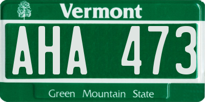 VT license plate AHA473