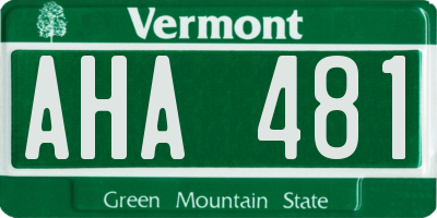 VT license plate AHA481