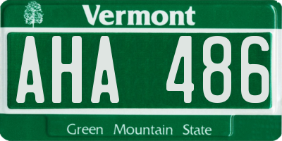 VT license plate AHA486