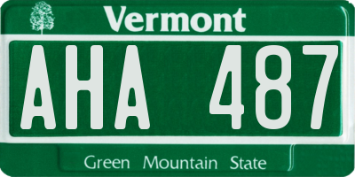 VT license plate AHA487