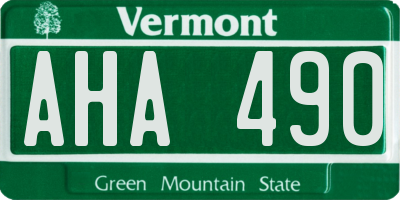 VT license plate AHA490