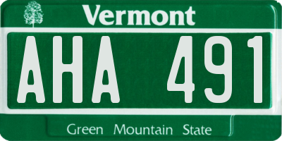 VT license plate AHA491