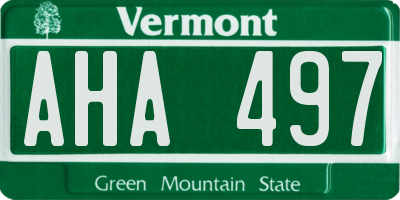VT license plate AHA497