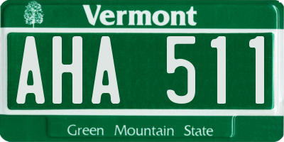 VT license plate AHA511