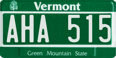 VT license plate AHA515