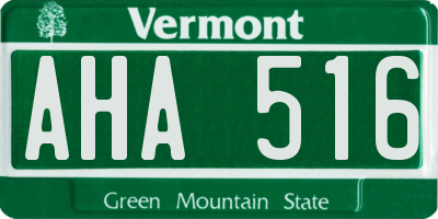 VT license plate AHA516