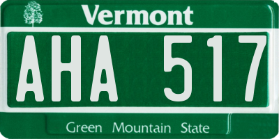 VT license plate AHA517