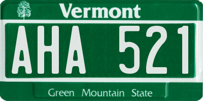 VT license plate AHA521
