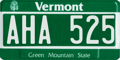 VT license plate AHA525