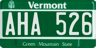 VT license plate AHA526