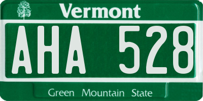 VT license plate AHA528