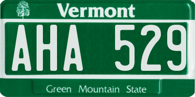 VT license plate AHA529