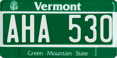 VT license plate AHA530