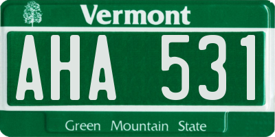 VT license plate AHA531