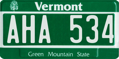 VT license plate AHA534