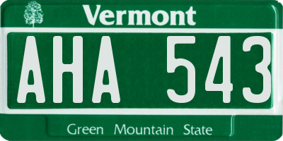 VT license plate AHA543