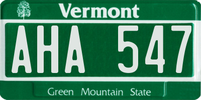 VT license plate AHA547