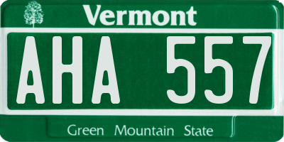 VT license plate AHA557