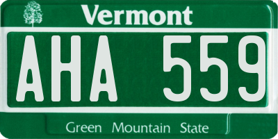 VT license plate AHA559