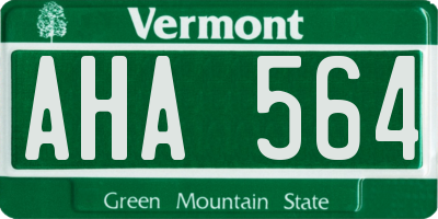 VT license plate AHA564