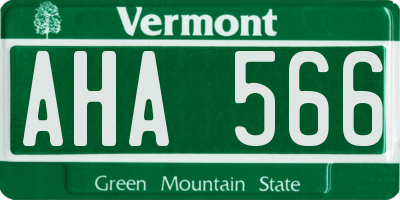 VT license plate AHA566