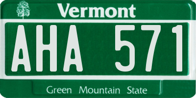 VT license plate AHA571