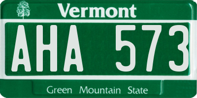 VT license plate AHA573
