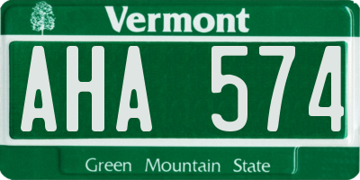VT license plate AHA574