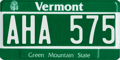 VT license plate AHA575