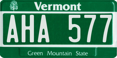 VT license plate AHA577