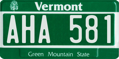 VT license plate AHA581