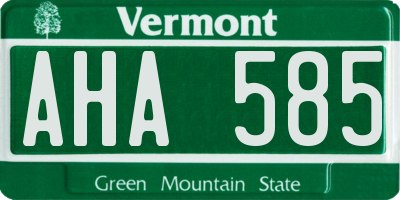 VT license plate AHA585