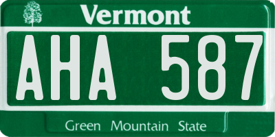 VT license plate AHA587
