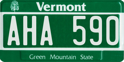 VT license plate AHA590