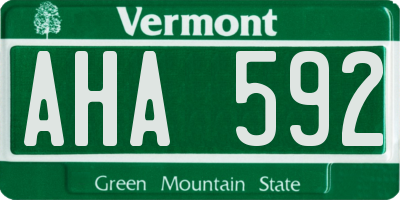 VT license plate AHA592