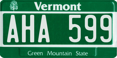 VT license plate AHA599