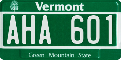 VT license plate AHA601