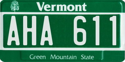 VT license plate AHA611