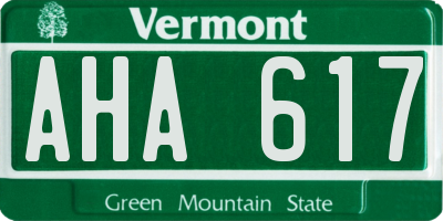 VT license plate AHA617