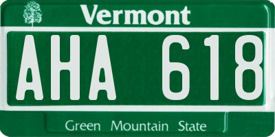 VT license plate AHA618