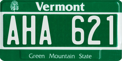 VT license plate AHA621