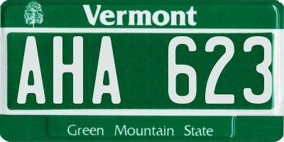 VT license plate AHA623
