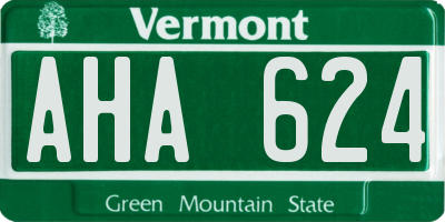 VT license plate AHA624