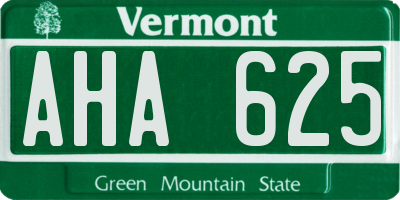 VT license plate AHA625