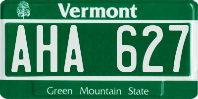 VT license plate AHA627