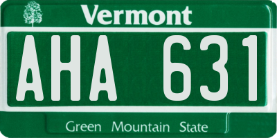 VT license plate AHA631