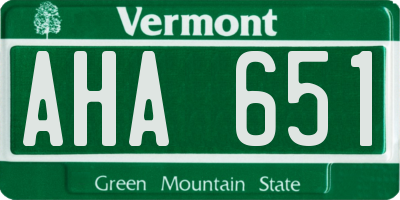 VT license plate AHA651