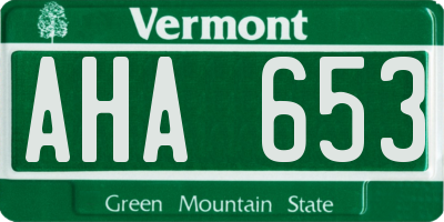 VT license plate AHA653
