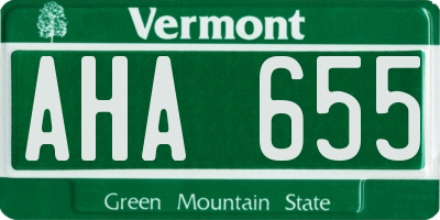 VT license plate AHA655