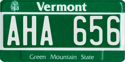 VT license plate AHA656
